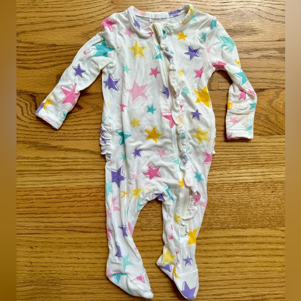 Angel Dear bamboo zippie pajamas 0-3 months